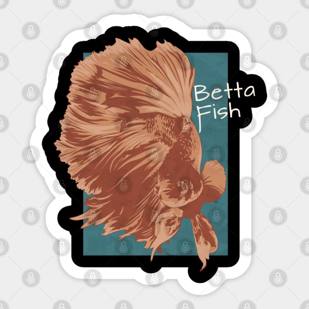 Halfmoon Betta Fish Sticker by mybeautypets